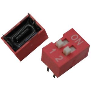 ディップスイッチ　2ビット　赤　2個入　＜swp-101＞