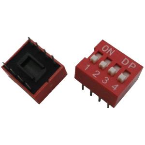 ディップスイッチ　4ビット　赤　2個入　＜swp-107＞