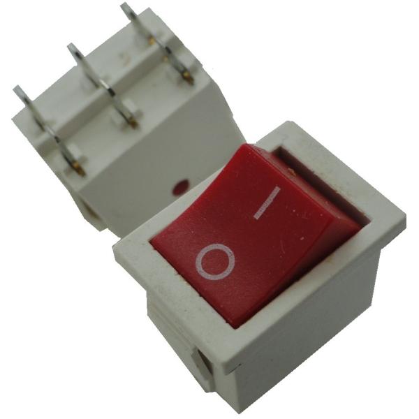 ON-OFF　2回路2接点ロッカースイッチ　白-赤スイッチ　kcd-117-6P　10A125VAC...