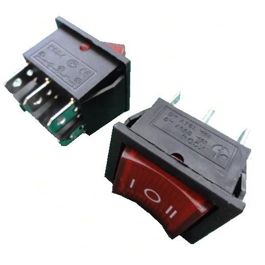 ON-OFF-ON　2回路2接点ロッカースイッチ　真ん中がOFF　左右がオルタネイト　モーター用　2...