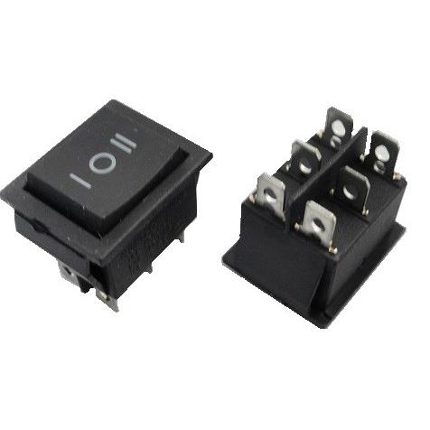 ON-OFF-ON　2回路2接点ロッカースイッチ　真ん中がOFF　左右がオルタネイト 　跳ね返らない...