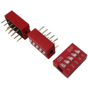 ディップスイッチ　5ビット　赤　4個入　＜swp-165＞
