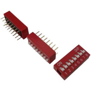 ディップスイッチ　8ビット　赤　4個入　＜swp-168＞