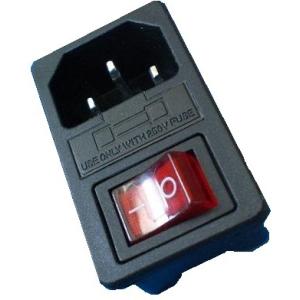 AC100V電源用ソケットヒューズホルダー付（ヒューズは付属なし　本体1+予備1）・PL-LED付　...