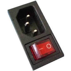 AC100V電源用ソケットヒューズホルダー付（ヒューズは付属なし　本体1+予備1）PL-LED付　1...