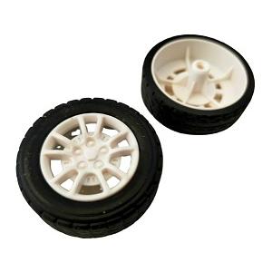 φ38mm×幅14mm　軸穴2mm→3mmに変更　工作用タイヤ　2個入　＜tai-007＞