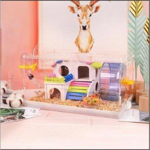 ハムスター用品 ハムスターケージ 小動物用ケージ ケージ 広いハウス 小動物小屋 籠 かご 飼育 大きい 透明 滑り止め 掃除しやすい 贅沢セット