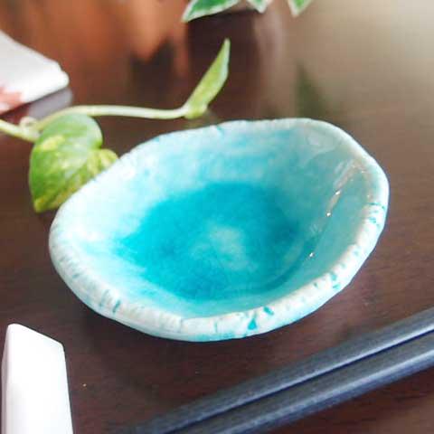 小付 和食器 トルコブルー トルコ釉 タタラ 手作り小皿(欠品時約1ヶ月程度)