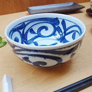 在庫品》飯碗 有田焼 波佐見焼 和食器 粉引梅 ご飯茶碗 藍ブルー 大(欠