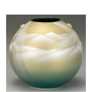九谷焼 7号花瓶 陽光連山 日本製 ギフト 陶磁器｜sara-cera