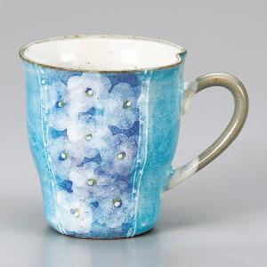 和食器 粉引花畑 マグカップ 青 コーヒー 珈琲 紅茶 カフェ おしゃれ 陶器 うつわ おうち 軽井沢 春日井 ギフト｜sara-cera