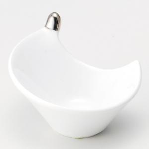 和食器 小さな渕プラチナしずく 小鉢 ホワイト 7×6×4.5cm うつわ 陶器 おしゃれ おうち｜sara-cera