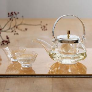 HARIO（ハリオ） 冷酒器 グラス セット 360ml 丸地炉利 耐熱ガラス