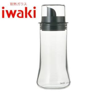 調味料入れ iwaki イワキ フタ付 耐熱ガラス ソース差し 160ml 5032-BKS