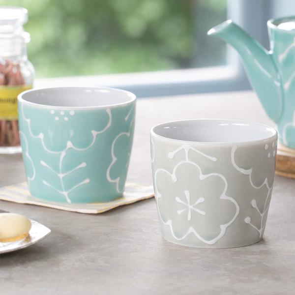 お湯呑み そば猪口 フリーカップ 波佐見焼 一龍窯 マリア カップ おしゃれ 可愛い 北欧風 花柄