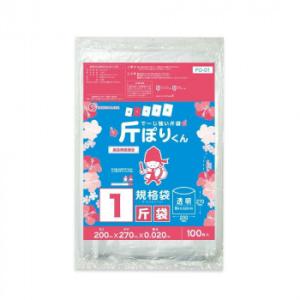 てーじ強い斤袋　斤ぽりくん　規格袋　1斤袋 FO-01 透明 100枚×80冊