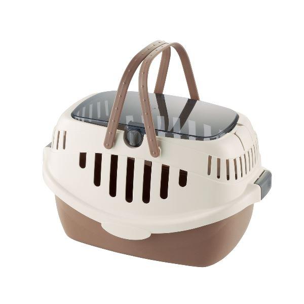リッチェル ピコ ドッグキャリー ブラウン 日本製 上開き扉付き 通気性 ペットキャリー 犬猫用品 ...