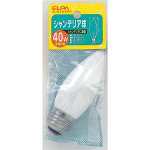 （まとめ） ELPA カラーシャンデリア球 電球 40W E26 ホワイト G-61H（W） 〔×30セット〕｜saradakan-tuboiten