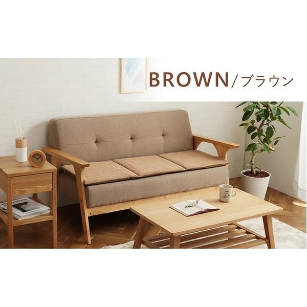 クッション 日本製 ベンチシート フリーシート 無地 シンプル ブラウン 約40×120cm〔代引不...