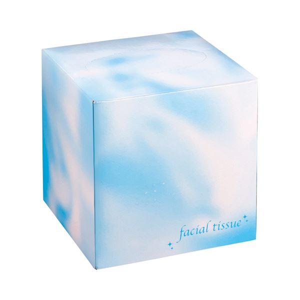 （まとめ）大一紙工 フェイシャルティッシュ サイコロBOX 80組/箱 ブルー 1セット（50箱） ...