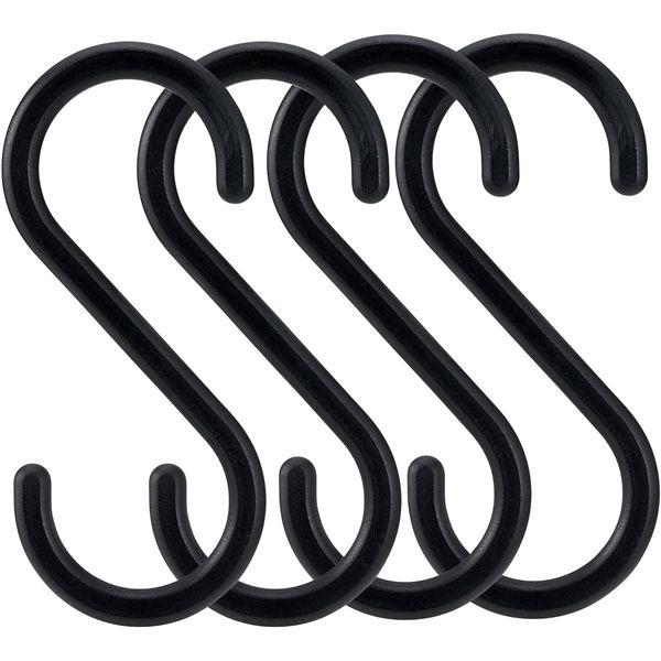 〔5個セット〕 レック S字フック（大） ブラック 4個入 H00502