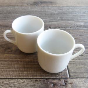 ホワイト U型デミコーヒーカップ 80cc / ハンドル 小さなマグカップ