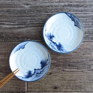 千代口 小付 小皿 和食器 醤油皿 松の木 松葉 染付 手描き風 小付け