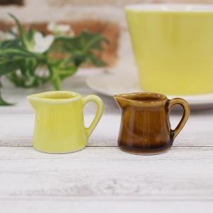 陶器製 1人用 ミルクピッチャー(2色選択) / イエロー
