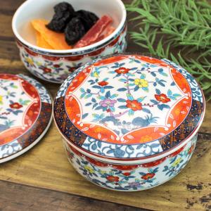 蓋物 有田焼 花絵巻蓋物 蓋付 食品保存容器 梅干し入れ 梅干し保存容器