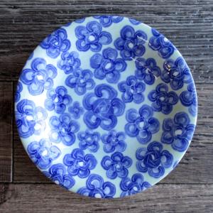 大皿 トルコ IZNIK モザイク タイル 飾り皿 青い花柄 高級食器