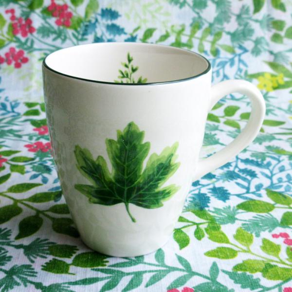 マグカップ 食器 マグ  葉っぱ ナチュラル / グリーンリーフマグカップ