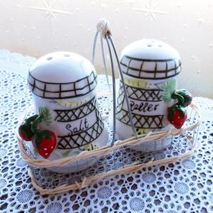アンティーク調 Cantine ソルト＆ペッパーセット◇陶器◇塩 胡椒
