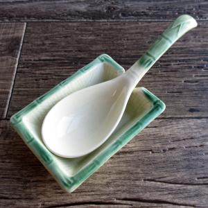 台付レンゲ 四角い台付き レンゲ 陶器のスプーン...の商品画像