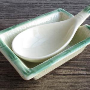 台付レンゲ 四角い台付き レンゲ 陶器のスプー...の詳細画像1