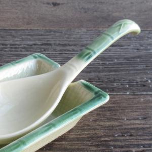 台付レンゲ 四角い台付き レンゲ 陶器のスプー...の詳細画像2
