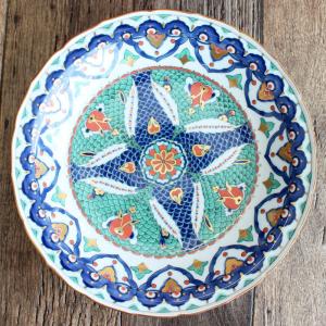 大皿 食器 トルコ IZNIK モザイク タイル 飾り皿 魚 うろこ ウロコ
