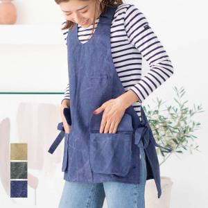 ガーデニングエプロンにおすすめのショート丈のベスト型エプロン［b2c ベストエプロン ストーンウォッシュ｜防汚＆撥水］コットン 綿 園芸 日曜大工 ＃SL