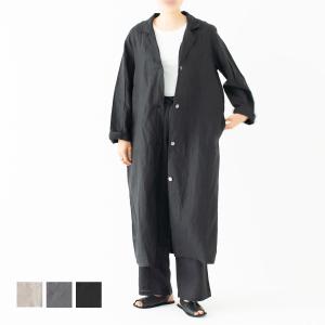 リネン製の前開き型シャツガウン［b2c シャツガウン｜リネン］パジャマ かわいい レディース ワンピース 夏