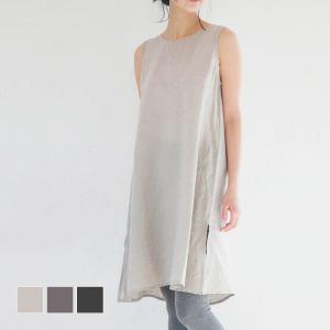 リネン製のチュニック型のかわいいルームウェア［《メール便可》b2c ノースリーブチュニック｜リネン］おしゃれ パジャマ 可愛い レディース ＃SL