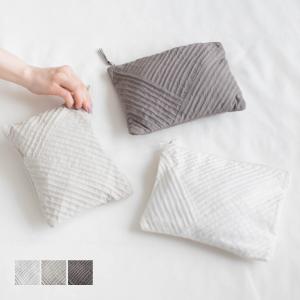 ［《メール便可》b2c ジオメトリック コットン ポーチ L］