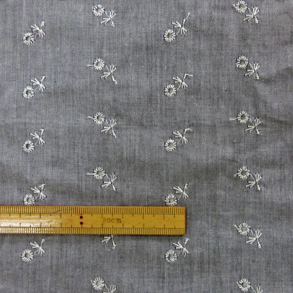 綿レース生地（SALE2）グレー　110cm巾 x 2.4m 　1500円　 日本製