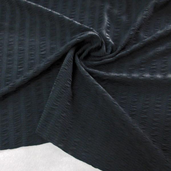 ポリエステル合繊生地（ST3570）シャーリングストライプ/黒　生地巾110cm　数量1（50cm）...