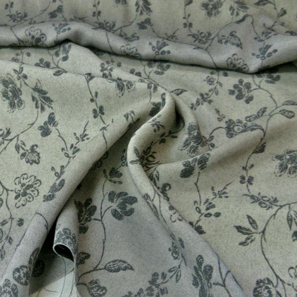 レーヨン織生地（H0462A）花柄/パールグレイ系　生地巾108cm　数量1（50cm）275円　日...