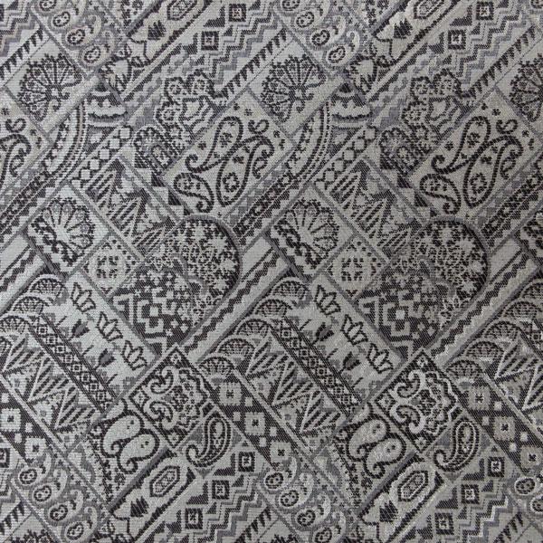 ポリエステルジャガード合繊生地（A43427）エジプト柄/ベージュグレー系　生地巾112cm　数量1...