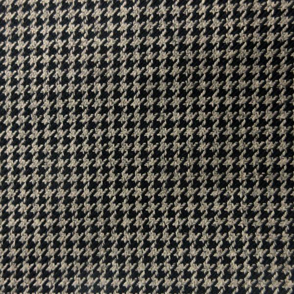 ポリエステル織生地（7397）ジャガード千鳥柄（小）ベージュ x 黒　  生地巾145cm 数量1（...