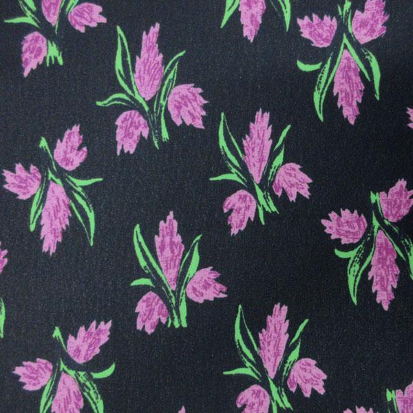 広巾ポリエステル合繊生地（YEX647）　花柄プリント　生地巾145cm　数量1（50cm）390円...