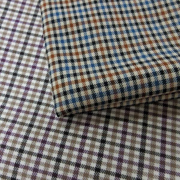 32/2ソフトサーモ混裏起毛ストレッチ（81-2022）チェック柄（ギンガム）　  生地巾135cm...