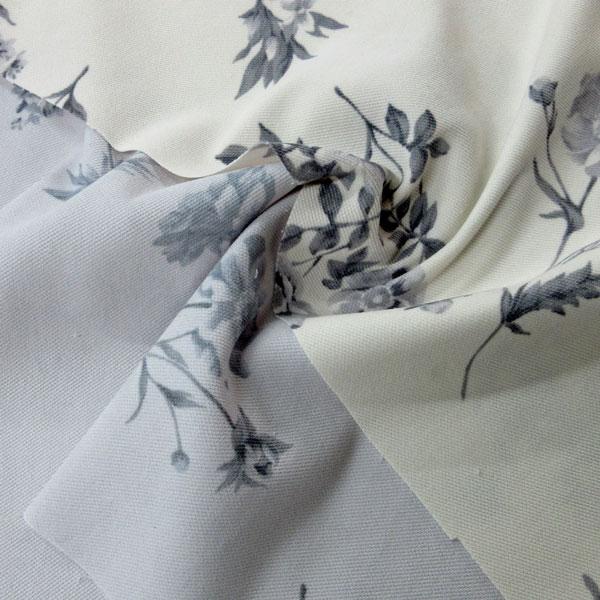 ポリエステルストレッチ生地（5165）花柄プリント　生地巾105cm　数量1（50cm）220円　M...