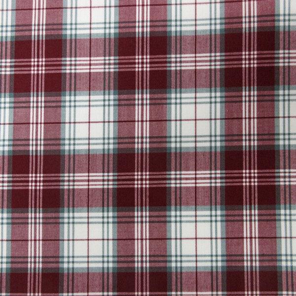 ポリエステルウール混織生地（薄地）（YEX650）先染めチェック柄/赤（ワイン）　  生地巾150c...