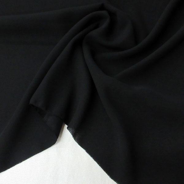 ブラックフォーマル/ポリエステルジョーゼット調生地（A-1018）無地/黒（FBK）  生地巾140...